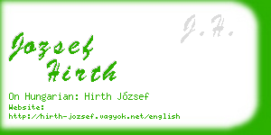 jozsef hirth business card
